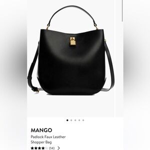 Mango padlock faux leather shopper bag